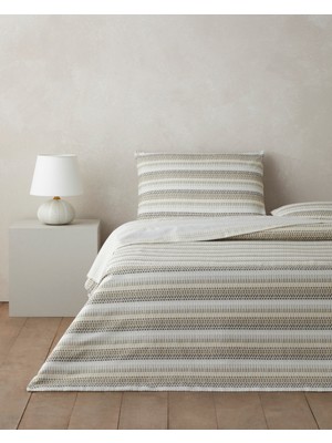 English Home Woody Kolay Ütülenir Çift Kişilik Nevresim Seti 200X220 cm Bej-Kahverengi