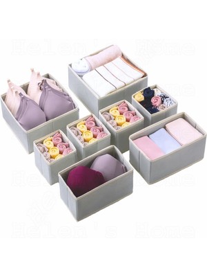 Helen's Home 8'li Çekmece Içi Düzenleyici Organizer Set Gri