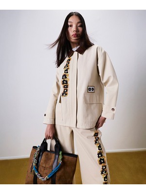 Twist GÖRSEL BASKILI KONTRAST YAKA TRENÇKOT TS1260011011003