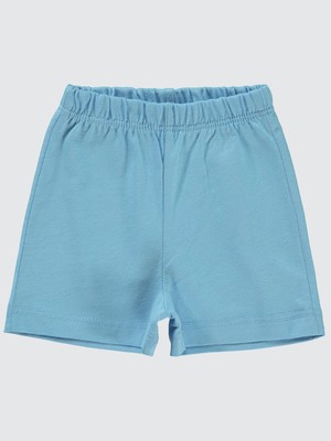 Kujju Civil Baby Yandan Dikişli 6-18 Ay Unisex Şort - Mavi 6-9 Ay