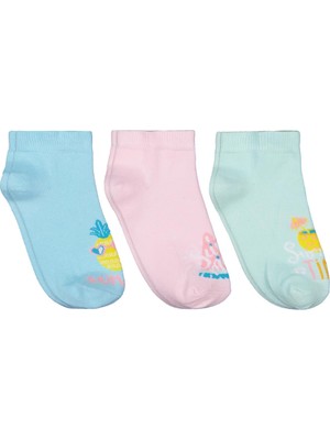 Civil Girls Summer Time 3'lü 2-12 Yaş Kız Patik Çorap - Standart 8-9 Yaş