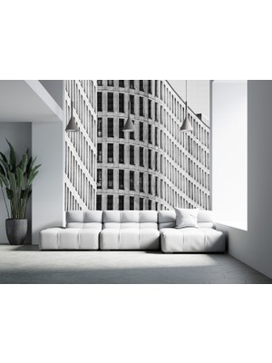 Siyah Beyaz Bina Poster Duvar Kağıdı