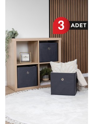 Helen's Home 3'lü Dolap Içi Çamaşır Oyuncak Düzenleyici Kapaksız Saklama Kutusu Organizer 30X30X30