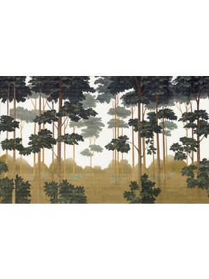 Orman Sarı Yeşil Poster Duvar Kağıdı