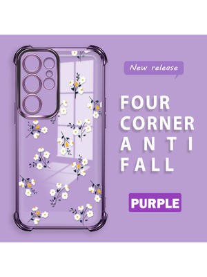 HONTINGA Samsung Galaxy S22 Ultra ile Uyumlu Şeffaf Kılıfı Düşüme Önleyici Basitlik Anti Düşme Kamera Korumali Çiçek Dalı Desen Yumuşak Silikon Telefon Kılıfı Kadın ve Erkek Için Uygundur K3-0220