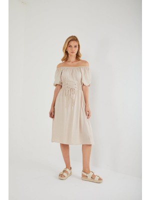 Mixray 4452 Kadın Lastikli Ayarlanabilir Elbise Taş