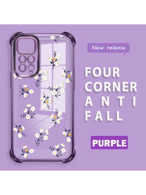 HONTINGA Xiaomi Redmi Note 11S ile Uyumlu Şeffaf Kılıfı Düşüme Önleyici Basitlik Anti Düşme Kamera Korumali Çiçek Dalı Desen Yumuşak Silikon Telefon Kılıfı Kadın ve Erkek Için Uygundur K3-0220