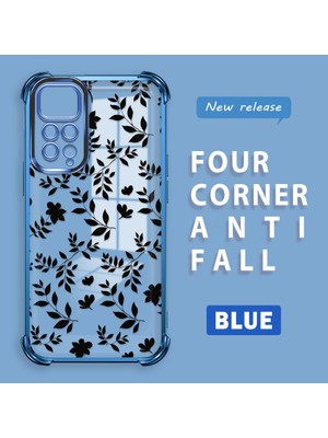 HONTINGA Xiaomi Redmi Note 11 ile Uyumlu Şeffaf Kılıfı Düşüme Önleyici Basitlik Anti Düşme Kamera Korumali Dal Desen Yumuşak Silikon Telefon Kılıfı Kadın ve Erkek Için Uygundur K3-0221