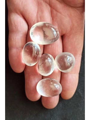 PremiumPort Berrak Kristal Kuvars 50G Tamburlu Parçalar, Doğal ve Parlak Taşlar