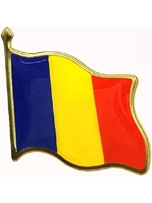 Romanya Romania Iğneli Yaka Rozeti Altın Renk Metal Kadın Erkek Bayrak Rozet