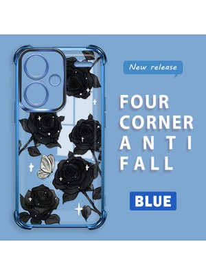 HONTINGA Xiaomi Redmi Note 13 Pro Plus 5g ile Uyumlu Şeffaf Kılıfı Düşüme Önleyici Basitlik Anti Düşme Kamera Korumali Gül Desen Yumuşak Silikon Telefon Kılıfı Kadın ve Erkek Için Uygundur K3-0219