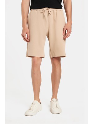 Tudors Erkek Regular Rahat Kesim Beli Lastikli Bağlamalı Yandan Cepli Taş Bermuda Şort