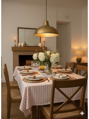 Heriya Pembe Keten Masa Örtüsü 150X220 cm