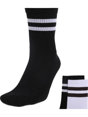 Sportive Rayas 2li Unisex Siyah Günlük Stil Çorap 24KA03-SYH/BYZ