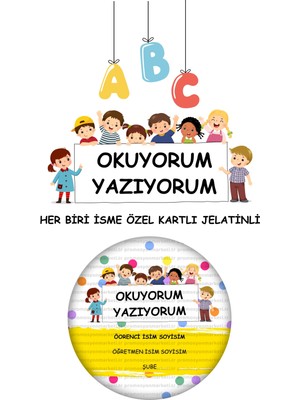 İsme Özel Artık Okuyorum Rozet 5 Adet