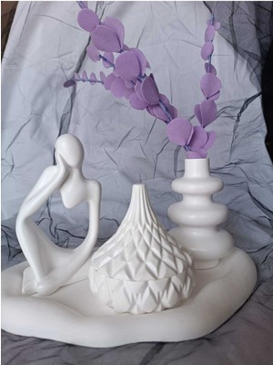 PremiumPort Dayanıklı ve Şık 4'lü Taş Tozu Obje Seti, Dekoratif Ürünler