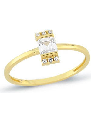 Oroline Jewelry 14 Ayar Baget Taşlı Altın Kadın Eklem Yüzük