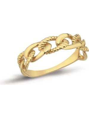 Oroline Jewelry 14 Ayar Gurmet Model Burgu Desenli Altın Kadın Yüzük