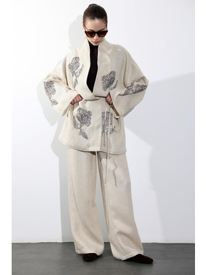 5in1Canpolat Naturel Pamuklu Bohem Kesim Pantolon 45301