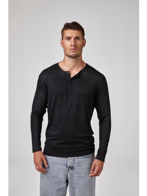 Relactive Erkek Uzun Kollu Düğmeli T-Shirt