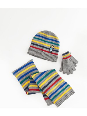 Lc Waikiki Yeni Sezon Erkek Çocuk Atkı Bere ve Eldiven Takımı