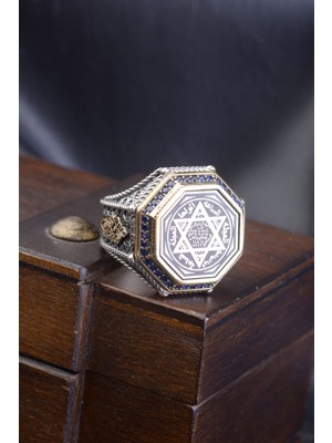 Hz Süleyman Mührü 925 Ayar Gümüş Erkek Yüzük
