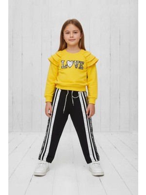 Black Steel Pul Nakışlı Çocuk Boy Kız Eşofman Bluz Takım