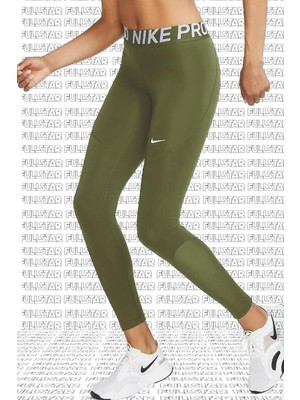 Nike Pro Tigh Fit Full Length Leggings Toparlayıcı Tam Boy Tayt Haki Kahverengi