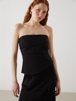 Lc Waikiki Yeni Sezon Straplez Yaka Crop Kadın Bluz