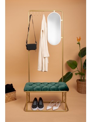 Fec Reklam Aynalı Askılık Portmanto Ayakkabılık Kapı Girişi Vestiyer  Ayakkabılık Puf Bench