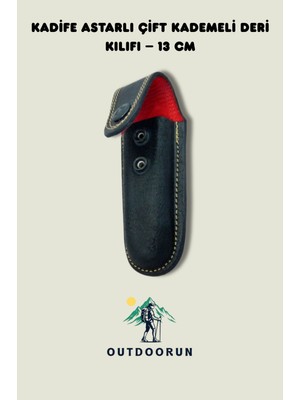 Outdoorun Kadife Astarlı Çift Kademeli Deri Kılıfı – 13 cm