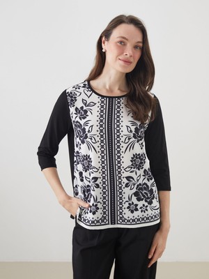 Lc Waikiki Yeni Sezon Bisiklet Yaka Desenli Kadın Bluz