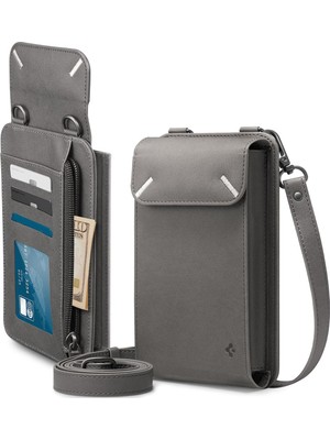 Spigen Tüm Telefonlar ile Uyumlu Ayarlanabilir Omuz Askılı Cüzdan / Seyahat Çantası Valentinus City Gray - AFA07130