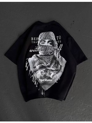 Emh Store Unisex Baskılı Oversize T-Shirt - Siyah