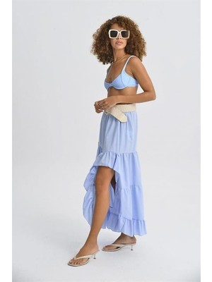 Emh Store Audrey Fıfrlı Yırtmaç Detay Etek 4037