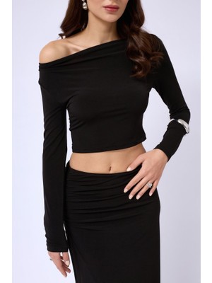 Emh Store Kayık Yaka Uzun Kol Bluz