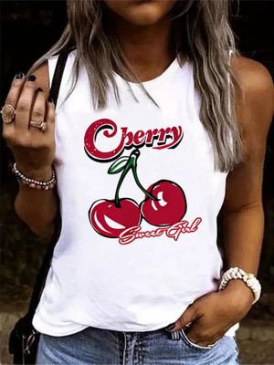 Emh Store Kadın Kolsuz Bisiklet Yaka Desenli Viskon Bluz