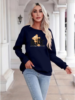 Emh Store Kadın Uzun Kollu Bisiklet Yaka Viskon Iki Iplik Bluz