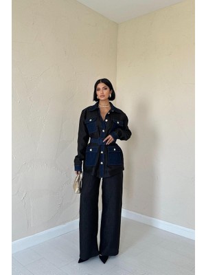 Emh Store Siyah Garnili Cepli Gömlek ve Pantolon Takım