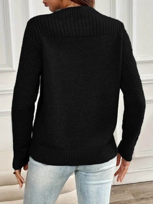 Emh Store Kadın Uzun Kollu Bisiklet Yaka Triko Bluz