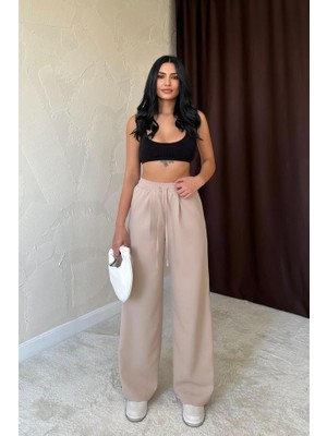 Emh Store Bej Yanları Şeritli Pantolon