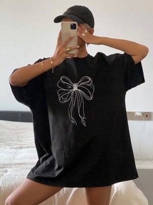 Emh Store Baskılı Oversize T-Shirt - Siyah