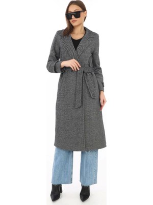 Emh Store Astarlı Balık Sırtı Kaşmir Kaşe Kaban - Füme