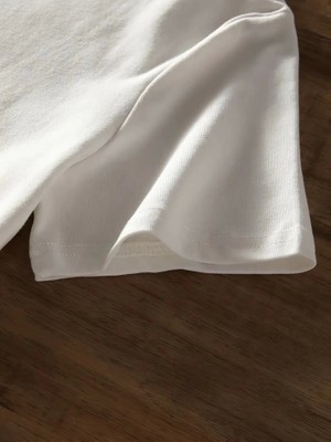 Emh Store Baskılı Oversize Bisiklet Yaka T-Shirt - Beyaz