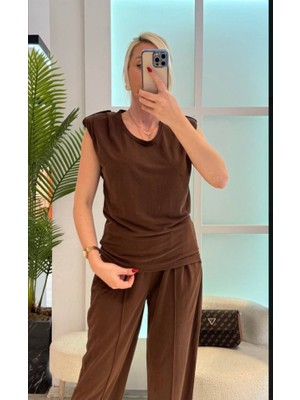 Emh Store Kadın Vatkalı Düşük Kol Rahat Kesim Ikili Takım