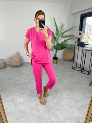 Emh Store Kadın Bisiklet Yaka Paça Pensli Aerobin Kumaş Ikili Takım