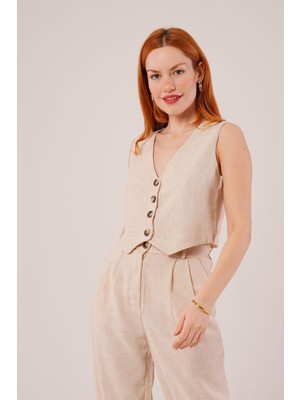 Emh Store Kırçıllı Desen Bej Takım