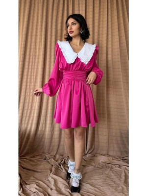 Emh Store Fuşya Bebe Yakalı Elbise