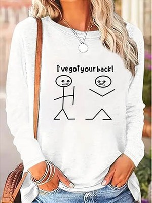 Emh Store Kadın Uzun Kollu Bisiklet Yaka Baskılı Viskon Bluz