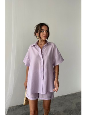 Emh Store Gömlek - Şort Takım - Lila